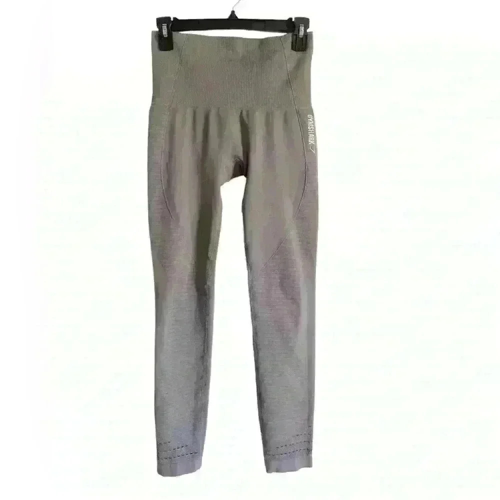 Gymshark‎ Womens Pants Grey Energy High Rise Stretch Workout Leggings